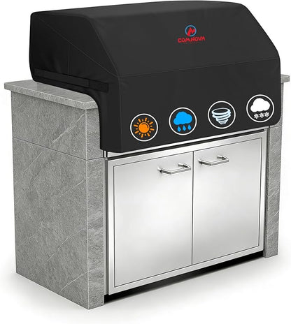 Comnova Built-in Grill Cover for 48 Inch - 600D Island BBQ Grill Top Covers Heavy Duty & Waterproof, Premium Built in Barbecue Cover for Char-Broil, Napoleon, Bull, Weber and More - 48 x 29 x 26 Inch