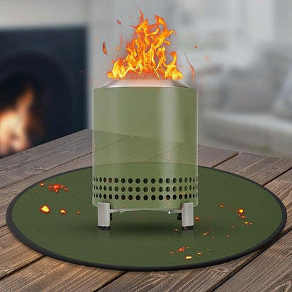 20'' Fire Pit Mat for Solo Stove Mesa/XL Tabletop Fire Pit,4-Layer Fireproof Heat Resistant Under Grill Mat,Easy-to-Clean Waterproof & Non-Slip for Table Top Protection-Green…