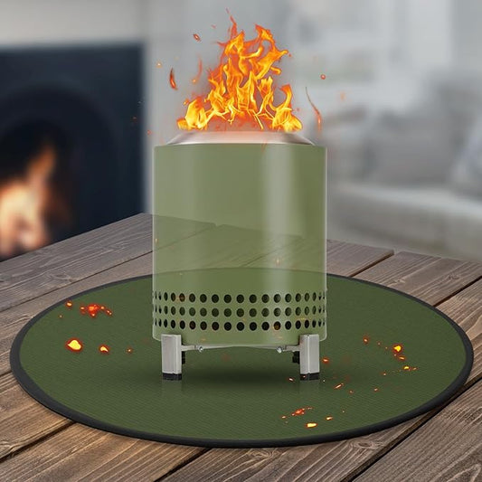 20'' Fire Pit Mat for Solo Stove Mesa/XL Tabletop Fire Pit,4-Layer Fireproof Heat Resistant Under Grill Mat,Easy-to-Clean Waterproof & Non-Slip for Table Top Protection-Green…