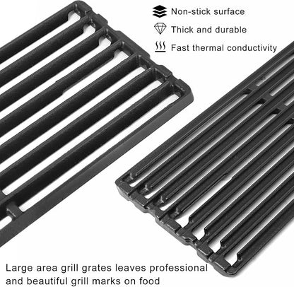 Hiorucet Grill Parts for Broil King 9561-54, 9561-57, 9561-64, 9561-67, Imperial XLS, Regal 420, Regal 440, Regal 490, Regal 590, Regal 590 Pro, Regal 625, Cast Iron Grill Grates for Broil King Parts