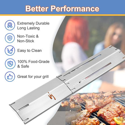 Adjustable Heat Plates Replacement for Nexgrill, Dyna Glo, Charbroil | Derurizy Grill Replacement Parts, Universal Heat Shield, Burner Covers Guard, Heat Diffuser