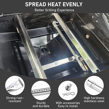 Uniflasy Grill Parts for Charbroil Performance 2-Burner 463630021 463655021 463655421 463655621,for Charbroil 4-Burner 463365021 463448021 Grill Burner Tube Heat Plates Shield Crossover Tube Igniter