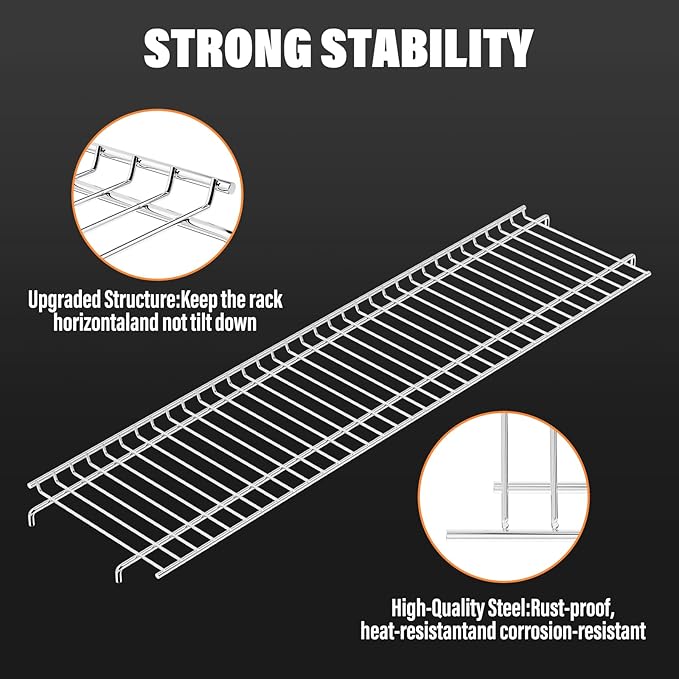 Utheer Stainless Steel Warming Rack for Nexgrill 720-0882A 720-0882 Gas Grill, 28.6" × 7.2" Stainless Steel Upper Warming Rack Replacement for Nexgrill 5 Burner Grill