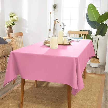 Pink Square Tablecloth 54 x 54 Inch 210 GSM Stain&Water Wrinkle Resistant Washable Fabric Table Cloth for Dining Table Buffet Parties Outdoor Picnic Camping Kitchen
