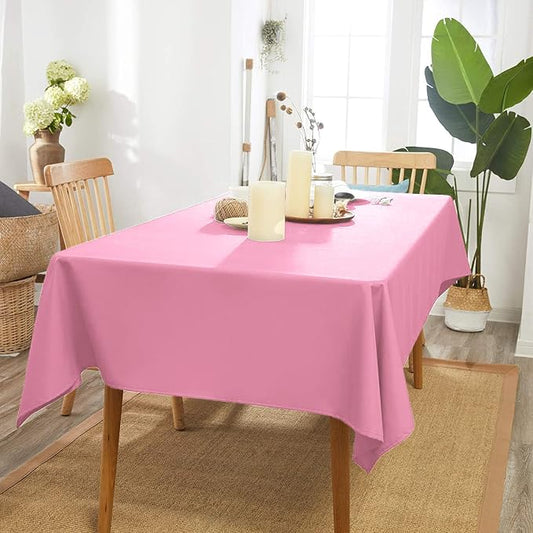 Pink Square Tablecloth 54 x 54 Inch 210 GSM Stain&Water Wrinkle Resistant Washable Fabric Table Cloth for Dining Table Buffet Parties Outdoor Picnic Camping Kitchen