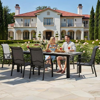 DWVO Patio Dining Chairs Set of 10, Outdoor Dining Chairs with High Back, Quick Dry Textilene Fabric, E-Coated Metal Frame, All Weather Patio Chairs for Backyard, Deck, Lawn, Garden, Grey