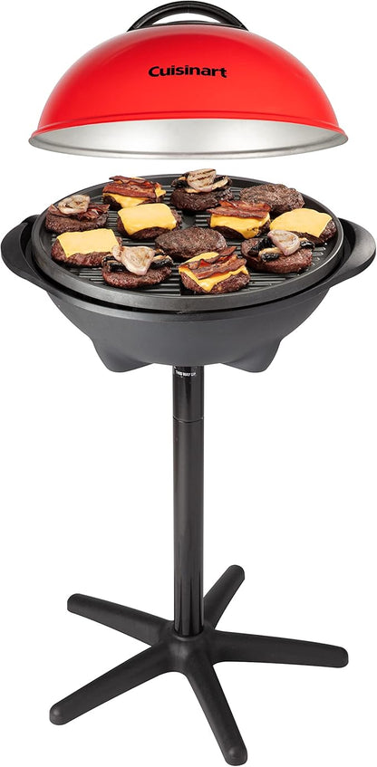 Cuisinart Indoor/Outdoor Electric Grill, 2-in-1 Portable BBQ with Nonstick Cooking Surface, Electric Grill Outdoor with Adjustable Heat, Stand/Tabletop Options for Cookouts, Barbecues, Small Spaces