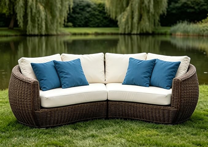 18" x 18" Throw Pillows, Outdoor Waterproof Pillows with Inserts, Square Decorative Pillows for Patio Furniture Garden Couch Sofa Home(Navy Blue, Set of 4)