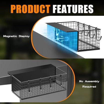 1PACK Magnetic Grill Caddy for Grills, Space Saving Outdoor Griddle Accessories Organizer, BBQ Storage Box for Weber Grill and Blackstone Griddle
