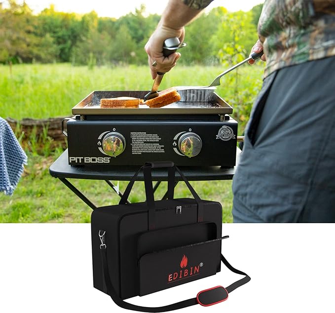 Grill Carry Bag Fit for Pit BOSS PB336GS Two Burner Portable Flat Top Griddle, Heavy Duty Waterproof Grill Carry Bag for Pit Boss PB336GS Tabletop Gas Griddle