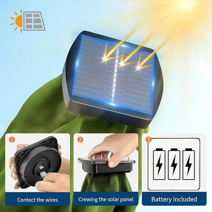 Garvee patio Umbrella with Solar Lights, Outdoor Table Umbrella with 8 Durable Ribs, Tilt & Crank Mechanism, Waterproof & UV Protection for Garden, Backyard, Poolside