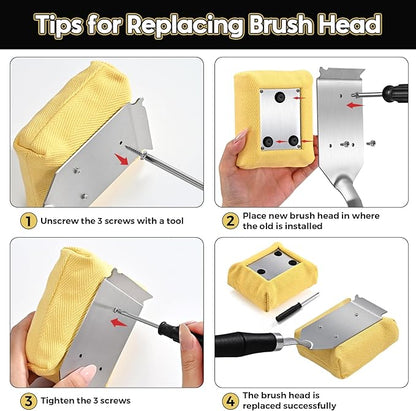 Grill Brush Bristle Free (1 Replaceable Head) Cleaning Tool for Any Grate Type- BBQ Steam Grill Brush for Outdoor Grill, Gift for Men Dad