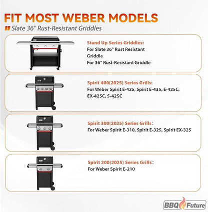 Organizer Kit for Weber Grills - Condiment Caddy, Garbage Bag Holder for Weber Slate Griddle and Spirit Series(2025 Models) Grills, 3400105 Grill Accessories for Works Side Rail, Barbecue Utensils