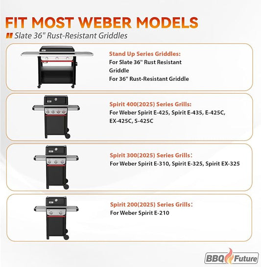 Organizer Kit for Weber Grills - Condiment Caddy, Garbage Bag Holder for Weber Slate Griddle and Spirit Series(2025 Models) Grills, 3400105 Grill Accessories for Works Side Rail, Barbecue Utensils