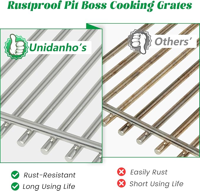 Grill Grates for Pit Boss Lexington 500 540 Series Stainless Steel Cooking Grid Grate Grilling Rack Wood Pellet Smoker Pitboss PB540 PB500LX-005 Replacement Parts 31172 BBQ Accessory