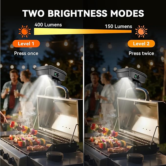 AuntyFey Grill Lights for Outdoor Grill Designed for Blackstone Weber Griddle, BBQ Grill Light for Blackstone Griddle Accessories, LED Grill Lights for Outdoor, Gifts for Men Dad, Grey