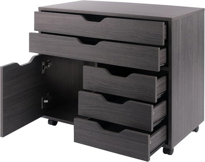 Winsome Halifax Mobile Storage Cabinet with Doors & Drawers, Stylish & Functional Home Storage Cabinet for Filing, Kitchen Organization, Moveable Furniture for Office, Dorms, Apartments
