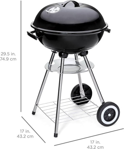Best Choice Products 18-inch Portable Steel Charcoal Barbecue BBQ Grill w/ Heat Control for Patio, Porch, Picnic, Tailgate, Black