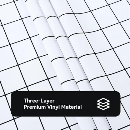 Romanstile Rectangle Vinyl Tablecloth, 100% Waterproof Oil-Proof Checkered Plastic Table Cloth, Heavy Duty Wipeable Table Covers for Dining, Camping, Picnic, Outdoor - 60 x 84 Inch, White