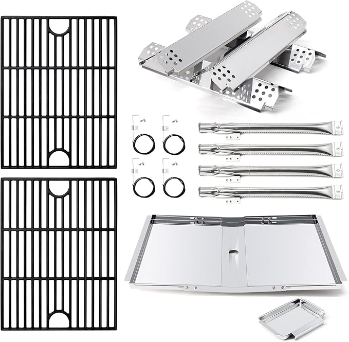 Grill Replacement Parts for Nexgrill 720-0830H 720-0783E 720-0783EH, Grease Tray Drip Tray & Burner Tubes and Igniters, Grill Heat Plates & Grates for Home Depot Nexgrill 4 Burner 720-0830H