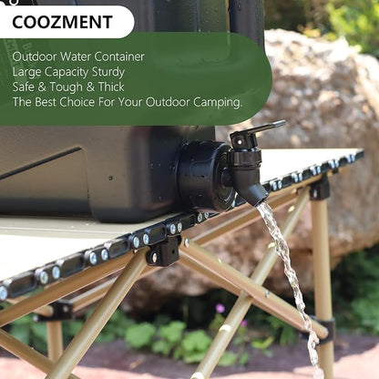 COOZMENT 3.2 Gallon/5 Gallon Water Containers with Spigot, BPA Free Water Jug, Military Green Water Tank, Multifunction Water Storage Containers for Camping Outdoor Hiking,Emergency Storage