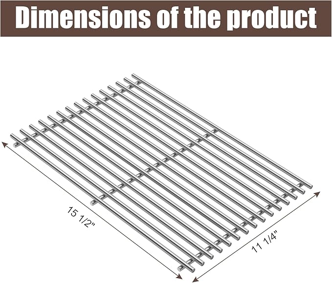 74037 Non-Stick Grill Grates for Pit Boss PB340 PB440 Series Wood Pellet Grills Accessories, Stainless Steel Replacement Cooking Grid for Pit Boss Replacement Parts PB440D2,Mahogany 440,2-Pack