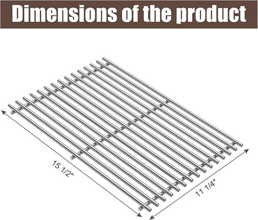 74037 Non-Stick Grill Grates for Pit Boss PB340 PB440 Series Wood Pellet Grills Accessories, Stainless Steel Replacement Cooking Grid for Pit Boss Replacement Parts PB440D2,Mahogany 440,2-Pack