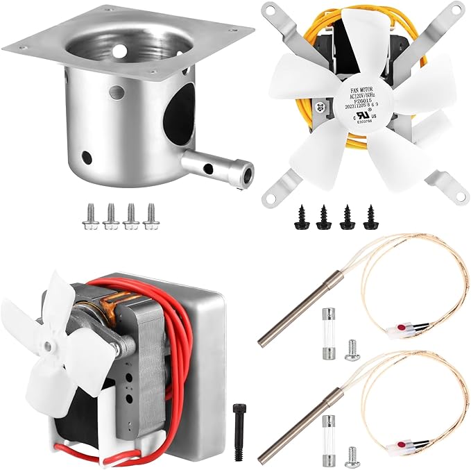 Traeger & Pit Boss Grill Replacement Parts Kit - Auger Motor, Hot Rod Igniter with Fuse, Induction Fan, Burn Pot with Screws, Compatible with Most Traeger & Pit Boss Pellet Grills