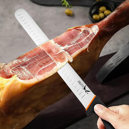 Golden Bird Professional Brisket Knife - 12 Inch Multifunction Carving Knife, Razor Sharp Stainless Steel Slicing Knives, Granton Edge Brisket Trimming Knives