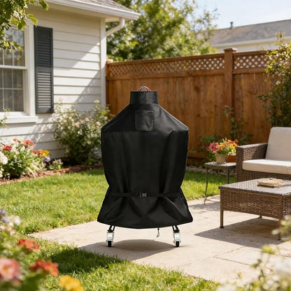TheElves Kamado Grill Cover, Outdoor Grills Covers Waterproof Heavy Duty for Char-Griller AKORN Jr. E86714 E56714 & London Sunshine Cadet Portable Kamado Charcoal Grill - 21" Dia x 24" H
