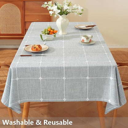 TruDelve Blue Cloth Tablecloth 60 x 84 Inch Rectangle Table Cloths for Rectangle Tables Rustic Oblong Washable Tablecloths(Blue,84"x60",Rectangular)