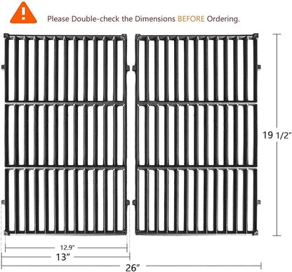 Hongso 19.5" Grill Grates for Weber Genesis E-310, Genesis 300 Grill Grates for Genesis E310 E320 E330 S310 S320 S330 EP310 EP320 EP330 Gas Models, Replacement Parts for Weber 7524 7528, Cast Iron