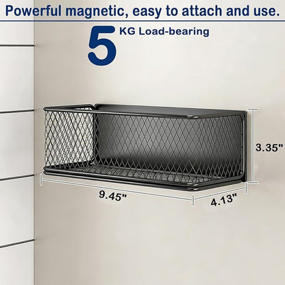 Magnetic Storage Bin for Traeger Smoker Grill Caddy, Magnetic Basket Organizer Holder for Fridge Magnetic Storage Bin Box Containers for Refrigerator Whiteboard Classroom, 2 Pack