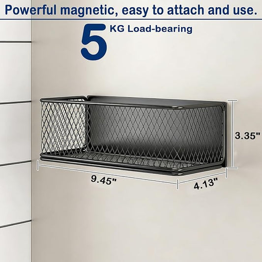 Magnetic Storage Bin for Traeger Smoker Grill Caddy, Magnetic Basket Organizer Holder for Fridge Magnetic Storage Bin Box Containers for Refrigerator Whiteboard Classroom, 2 Pack
