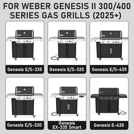 Utheer Ceramic Nonstick Reversible Grill Griddle for Weber Genesis 300 & 400 Series (2025+ Models), 16.14” × 16.14” Dual-Sided Cooking Plate | Flat Griddle & Grill Side, Thick Nonstick BBQ Griddle Pan