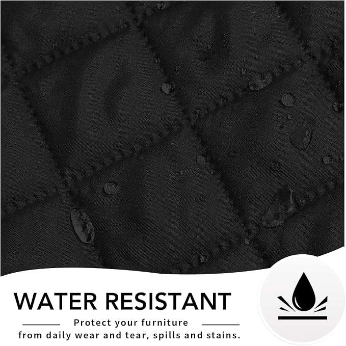 Easy-Going Reversible Couch Cover, Chaise Lounge, Black/Black | Machine Washable Slipcover For Dogs, Water Resistant Furniture Mat For Living Room, Non-Slip Sofa Cover, Pet Friendly