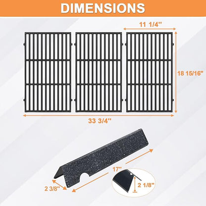 Genesis 2 GS4 Grill Parts for Weber GS4 Genesis II/II LX 400 SER 4-Burner Genesis II E410 Accessories Genesis 400 (2022 YRS) Replacement for Weber Flavorizer Bars 66033 66030 &Grill Grates 66097 66089