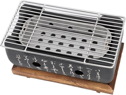 Haofy Japanese Charcoal Grill 12 Inch Portable Aluminum Alloy for Camping - Hibachi Style Even Heating No Hot Spots Charcoal Stove for Tailgate Beach Outings (M)