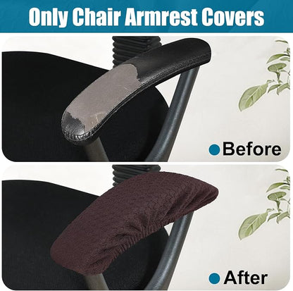 Smiry Office Computer Chair Armrest Covers, 2PCs Anti-dust Arm Rest Pad | Removable Washable Desk Chair Arm Pad Covers, Chocolate