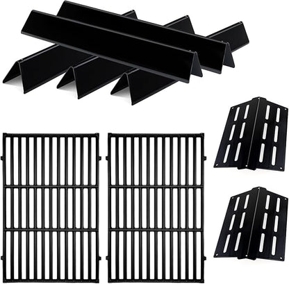 Genesis E310 Grill Parts Cast Iron E330 Grill Grates for Weber Genesis S330 EP310 with 7620 Porcelain Flavorizer Bars 7622 Heat Deflector Grill Replacement Parts for Weber 300 Series