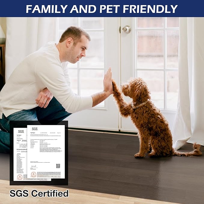 SALLOUS Runner Rug for Hallway, 2' X 6' Plastic Floor Mat for Entryway, Area Rug for Living Room, Non-Slip Waterproof Kitchen Mat, Indoor Outdoor Floor Mat for Home (Semi-Transparent Black)