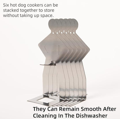 4 PCS Funny BBQ Stand Man Hot Dog Holder-Reusable Stainless Steel Hotdog and Sausage Stand-Portable Hot Dog Roaster-Barbecue Grill Accessories-Ideal For Camping And Party Gifts (6)