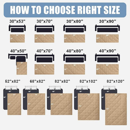 Smiry Waterproof Reversible Pet Couch Covers for Dogs | Pet Friendly, Soft Fabric, Washable Sofa Furniture Protector for Dogs Cat Kids, Checkered (40"x40", Camel/Beige)
