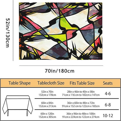 TKS MITLAN Art Graffiti Tablecloth 52 x 70 Inch Rectangular Abstract Colorful Irregular Geometric Creative Design Oblong Table Cloth Kitchen Table Decorations for Home Dinner Party