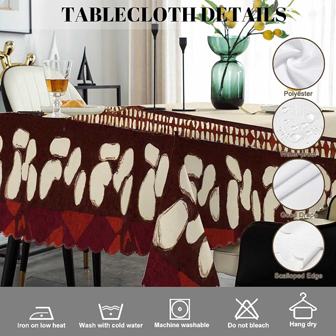 Swono Dinosaurs Tablecloth Tribal Geometric Animal Dinosaurs Heavy Duty Table Cloth Decorative Table Cover for Kitchen, Party Banquet and Holiday Tablecloth, 52x70 Inch(4-6 Seats)