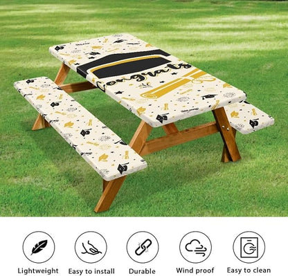 3 PCS Graduation Tablecloth Rectangle Class of 2025 Table Cover for Graduation Table Decorations Party Decor Supplies Favors