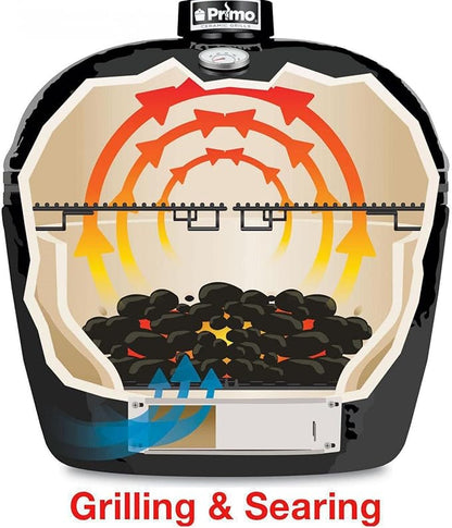 Primo Oval Large 300 Ceramic Kamado Grill with Stainless Steel Grates - PGCLGH (2021)