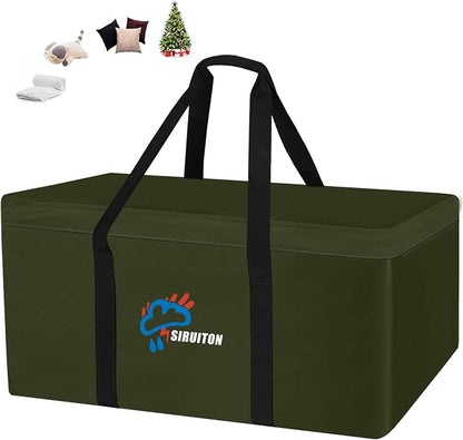 SIRUITON Cushion Storage Bag 600D Oxford,Waterproof,69"L x 29.5"W x 21.6"H | Heavy duty, rip proof, with handle & zipper, for patio & garden cushions, UV-resistant, all-weather protection