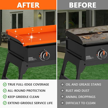 Silicone Griddle Cover for Blackstone - Full Protection Waterproof Griddle Top Cover All Year Round Protective Mat for Black Stone Accessories (22" Orange)