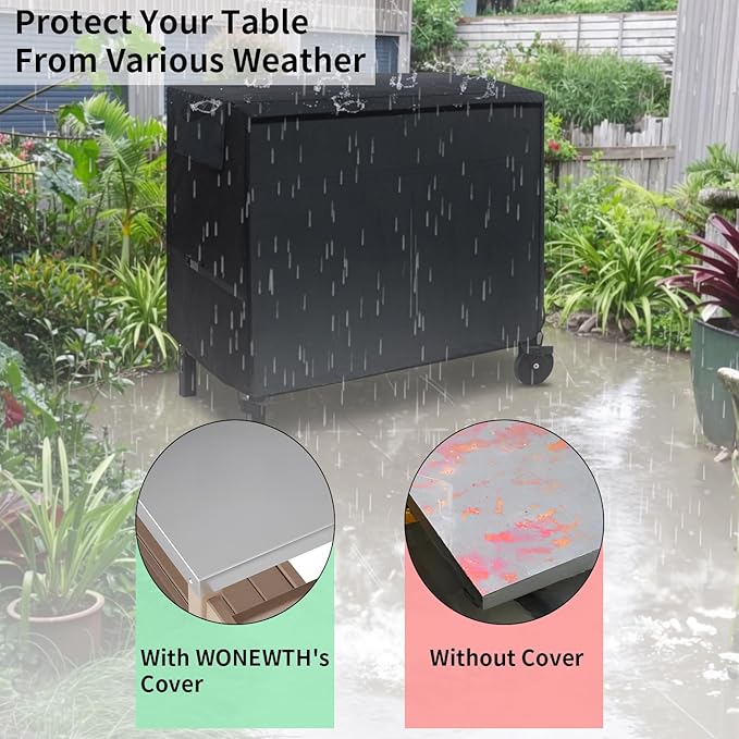 Outdoor Prep Table Cover,40 Inch Waterproof Table Cover for Unitity Cart BBQ Grill Cart,Outdoor Patio Food Cover for Small Table Worktable Metal Table(40"L*24"W*32“H,Black)